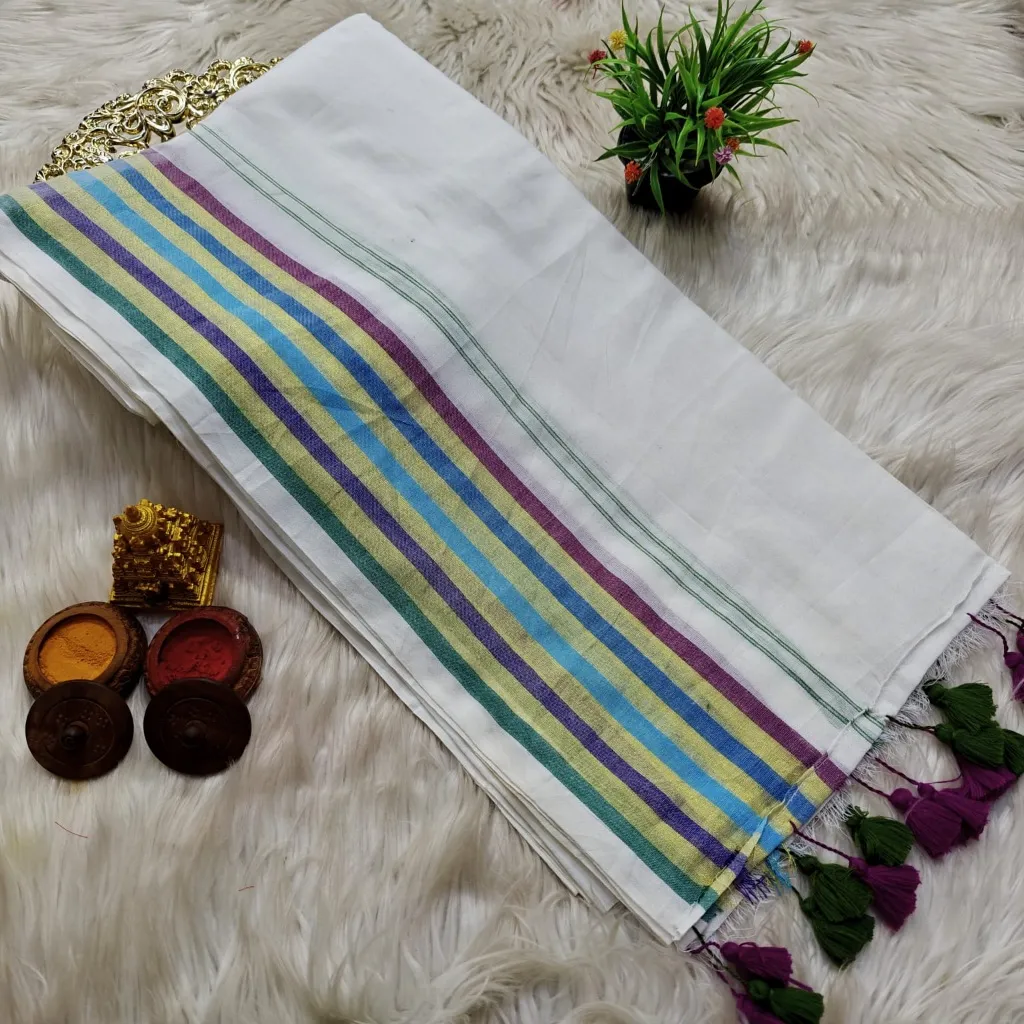 Blue with green line  – LAUNCHING OFFER  | Harshal Textiles